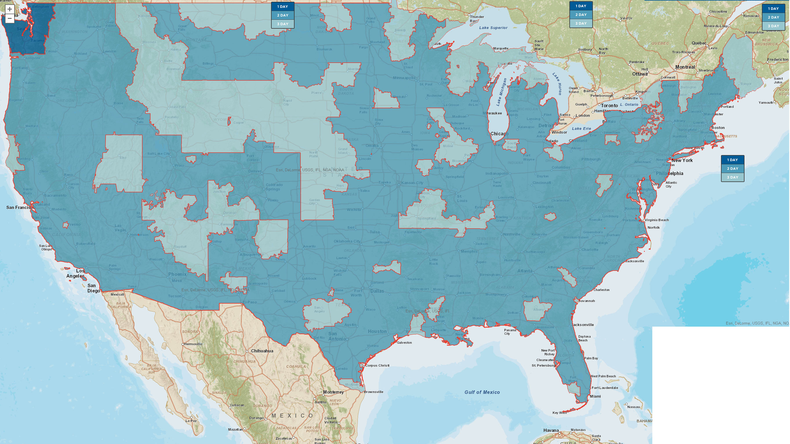 Usps Mail Time Map Starpath Domestic Shipping