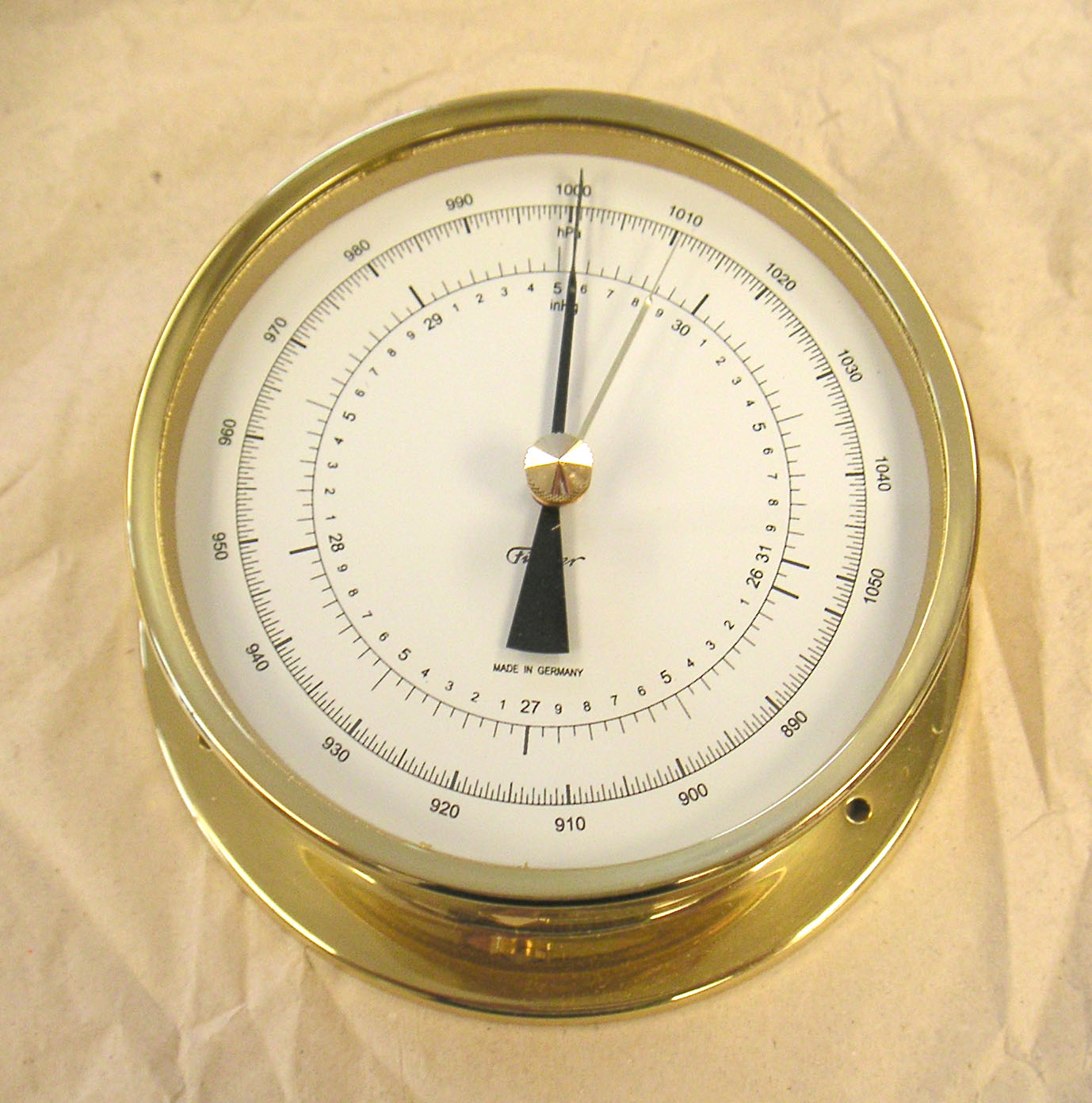 Fischer nautical brass barometer