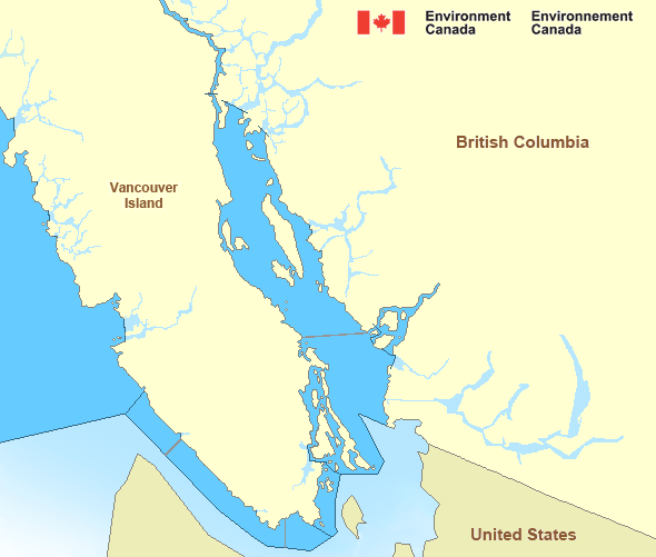 Map of Pacific - Georgia Basin marine weather areas